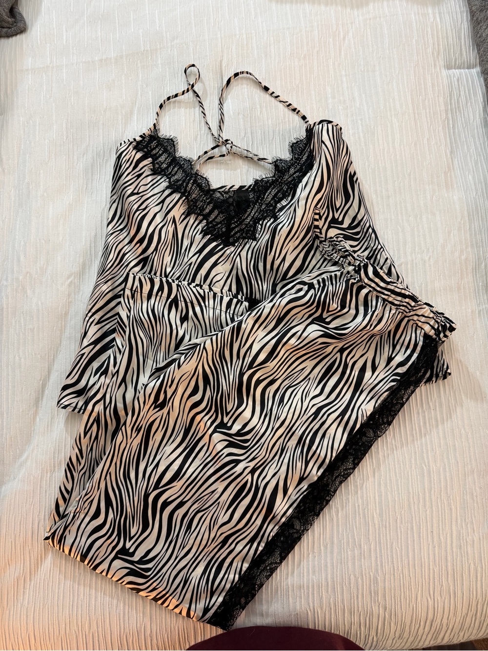 Frederick's of Hollywood Black & White Zebra Lace Nightwear